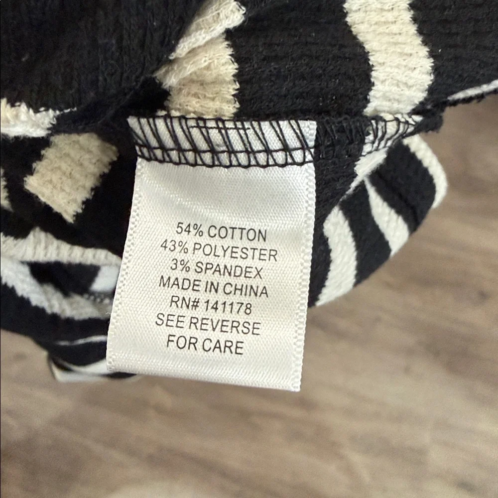 Striped Black & White Knit Wrap Skirt - Women's